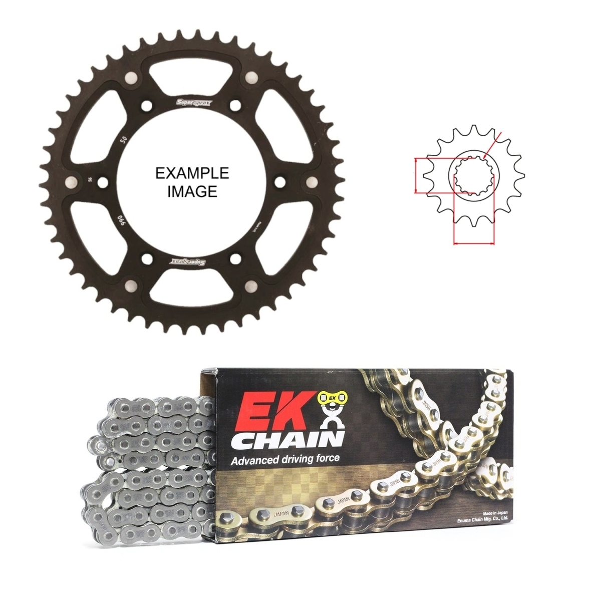 EK Stealth Chain and Sprocket Kit for Ducati 1200 Multistrada Touring