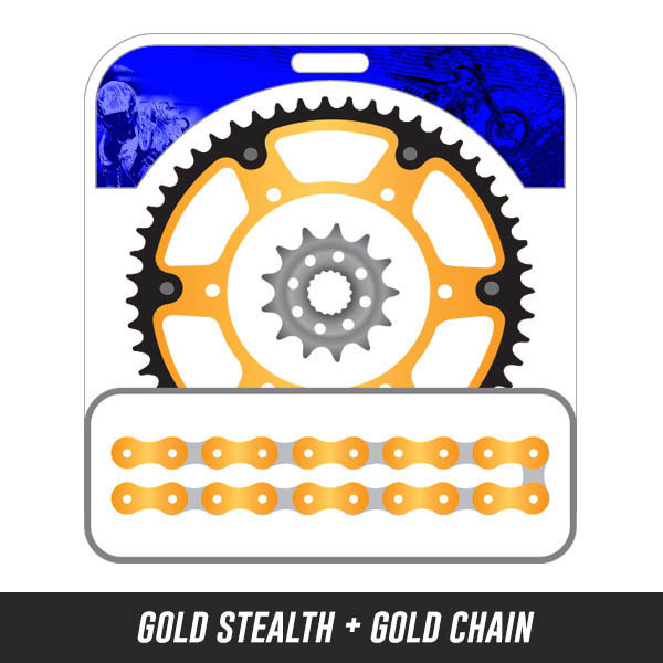 AFAM Gold Chain & Sprocket Kit For Aprilia SX125 IE (2018-2021) – JT Recommended, Full Bundle With Lube & Brush!