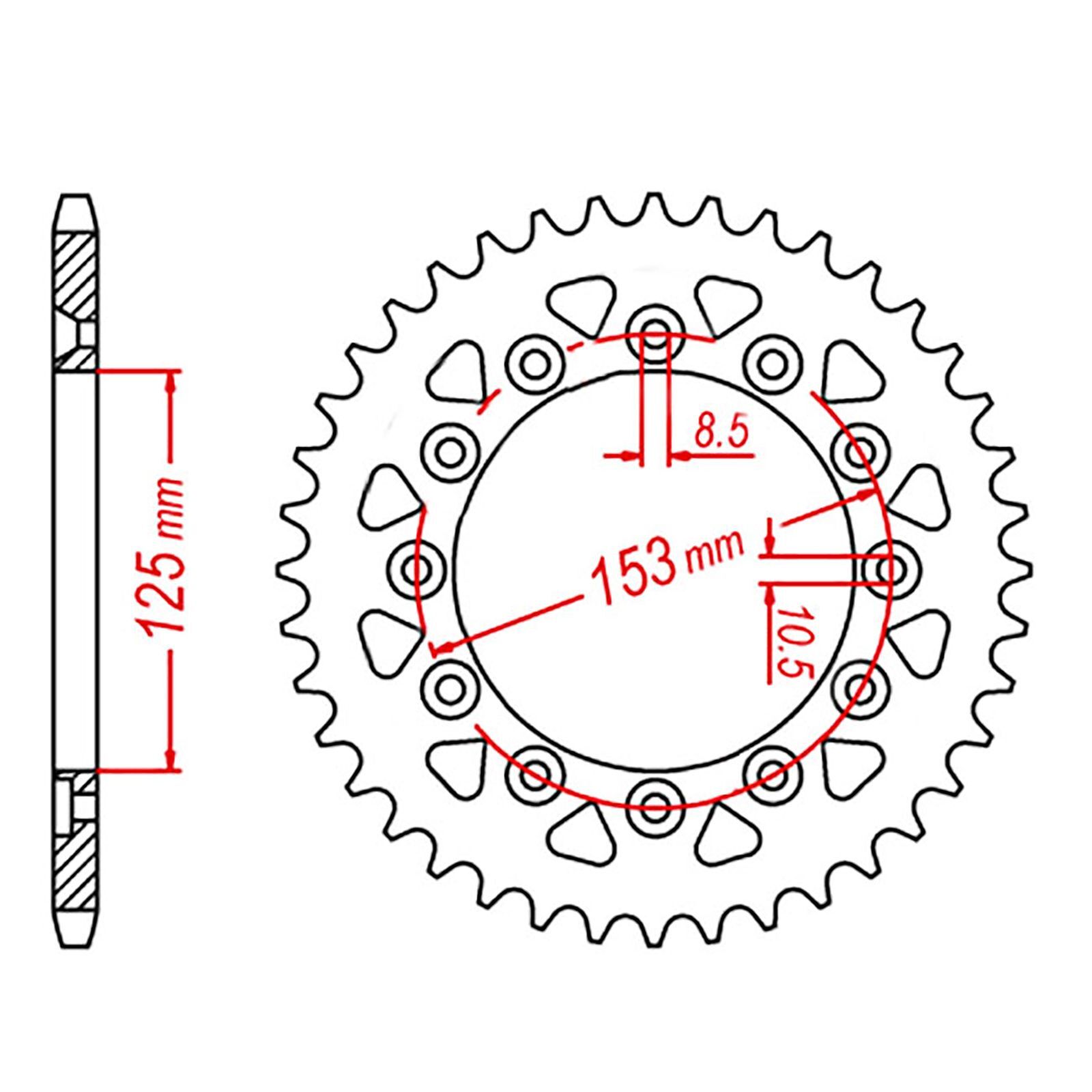 MTX Optional Rear Sprocket 51T for Honda XR650R 20002008