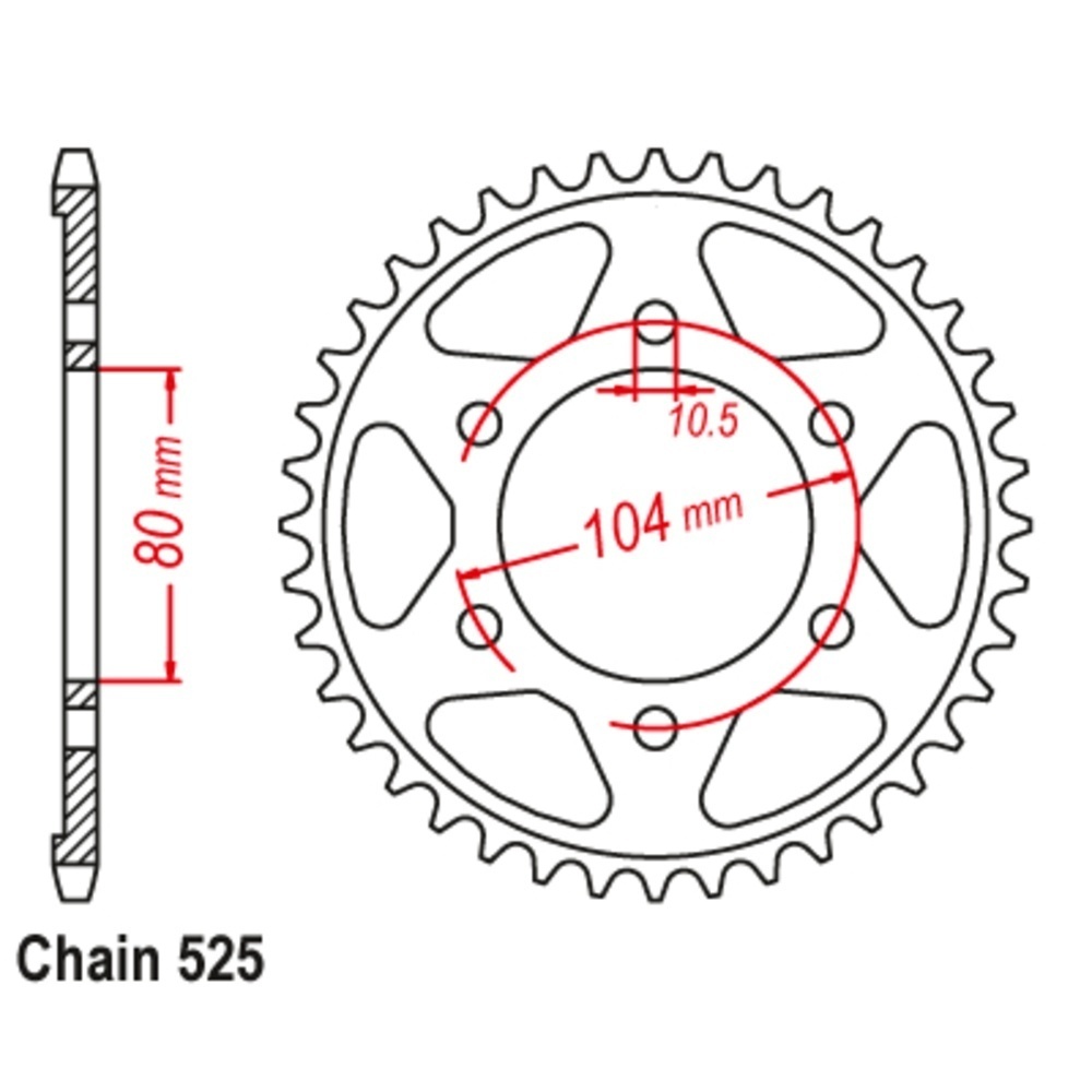 MTX 1074 Steel Rear Sprocket #525 main image 1