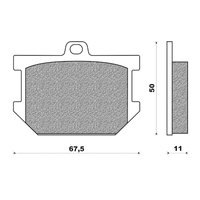 Rear Brake Pads -Touring Organic for Yamaha XS250 1978 to 1981