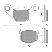 Rear Brake Pads Dirt Organic for Eton 90 Viper 2003 to 2005