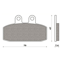 Rear Brake Pads Dirt Organic for Moto Guzzi 750 V7 III Special 2016 to 2018