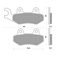 Front Brake Pads Touring Organic for Kawasaki KLX250S 2009 to 2021