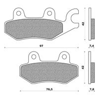 Front Brake Pads Dirt Sintered for Kawasaki Z250SL ABS 2015 to 2016