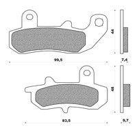 Rear Brake Pads Touring Organic for Suzuki DR800S 1990 to 1991