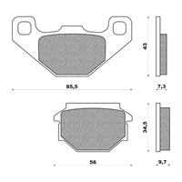 Rear Brake Pads Touring Organic for MZ 660 Skorpion Replica 1995 to 2002