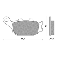 Rear Brake Pads Touring Organic for Yamaha YZF-R6 2003 to 2016