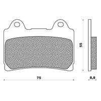 Rear Brake Pads Touring Organic for Yamaha XVZ1300LT Tour Deluxe 1998 to 2000