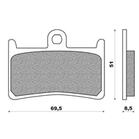 Front Brake Pads Touring Organic for Yamaha FS250 Grey Imp 3LN 1989 to 1993