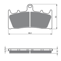 Front Brake Pads Touring Organic for Kawasaki ZRX1200R 2001 to 2008
