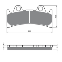 Front Brake Pads Touring Organic for Yamaha FZR1000 USD 1994 to 1995