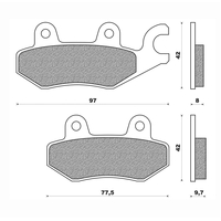 Rear Brake Pads Touring Organic for Triumph 750 Daytona 1991 to 1993