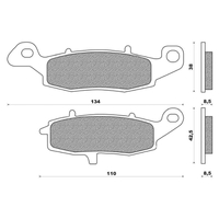 Front Brake Pads Touring Sintered for Kawasaki Z750 2004 to 2006