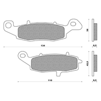 Front Brake Pads Touring Organic for Kawasaki VN250 Eliminator 1999 to 2007