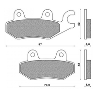 Rear Brake Pads Elite Organic for Bolwell PGO Sym 250 G-Max 2006 to 2008