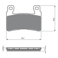 Front Brake Pads Touring Organic for Yamaha TW200 2001 to 2007