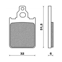 Front Brake Pads Elite Organic for Piaggio/Vespa PX 125 1998 to 2006