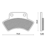 Rear Brake Pads ATV Sintered for Polaris 400 Big Boss 1994 to 1997