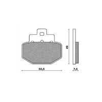 Rear Brake Pads Organic for Piaggio/Vespa Granturismo 200 Heng Tong 2003-2008