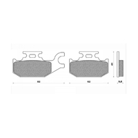 Rear Brake Pads ATV Organic for Can-Am Quest 650 2002 to 2004