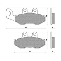 Front Brake Pads Elite Organic for Derbi 50 Boulevard 2009 to 2010