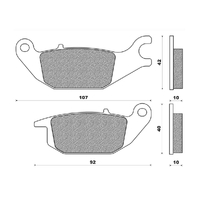 Rear Brake Pads Touring Organic for Yamaha YZF-R15 2011 to 2012