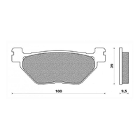 Rear Brake Pads Touring Organic for Yamaha XVS1300CU Stryker 2014 to 2019