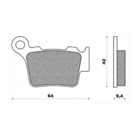 Rear Brake Pads  Dirt Race Sintered for KTM 200 EXC 2004 to 2016