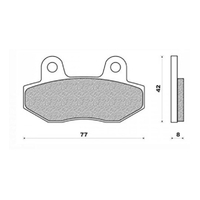 Front Brake Pads Touring Organic for Megelli 125R 2008 to 2010