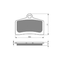 Rear Brake Pads Touring Organic for Derbi 250 GP1 2009
