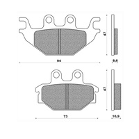 Newfren Rear Brake Pads ATV Organic