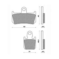 Front Brake Pads Touring Sintered for Yamaha MT-01 2007 to 2013