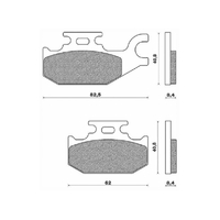 Front Brake Pads ATV Organic for Suzuki LT-A750AXI King Quad EPS 2009 to 2021