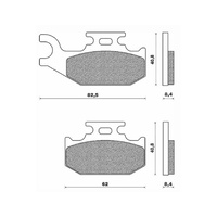 Newfren Front Right Brake Pads ATV Organic