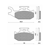 Rear Brake Pads ATV Organic for Yamaha YXR660 Rhino 2005 to 2007