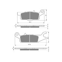 Front Brake Pads ATV Sintered for Yamaha YFM700FAP Grizzly EPS 2008 to 2020