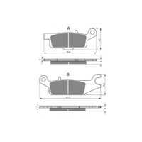 Rear Brake Pads ATV Sintered for Yamaha YFM700 Grizzly 2013 to 2017