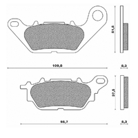 Rear Brake Pads Touring Organic for Yamaha XC125 VITY 2011 to 2013