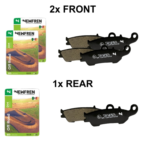 Newfren Dirt Organic Brake Pad Full Set for CAN-AM COMMANDER 800 XT 2012-2015