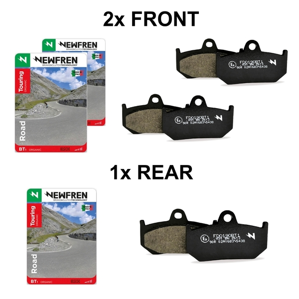 Newfren Road Organic Brake Pad Full Set for MOTO GUZZI 1000 G5 1977-1984