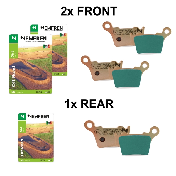 Newfren Dirt Sintered Brake Pad Full Set for CAN-AM COMMANDER 800 DPS 2013-2020