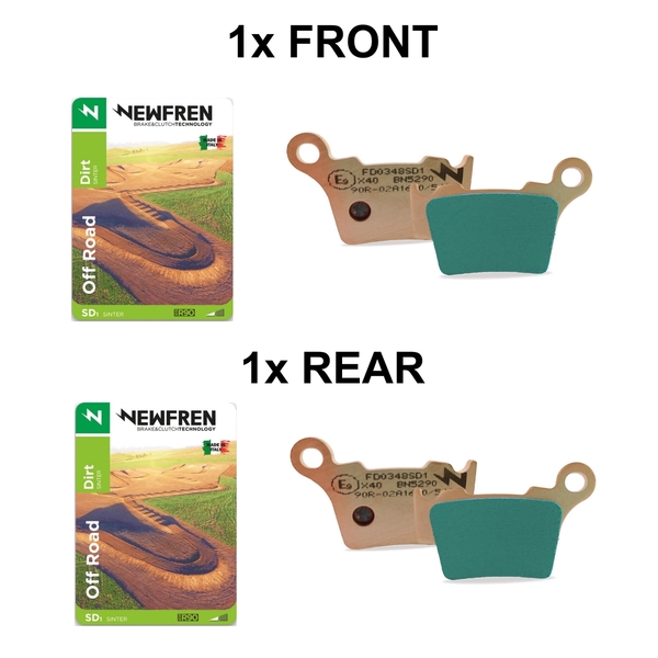 Newfren Dirt Sintered Brake Pad Full Set for GAS-GAS EC300 OHLINS 2003-2007