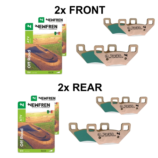 Newfren ATV Sintered Brake Pad Full Set for POLARIS 900 RANGER XP EPS 2013-2014