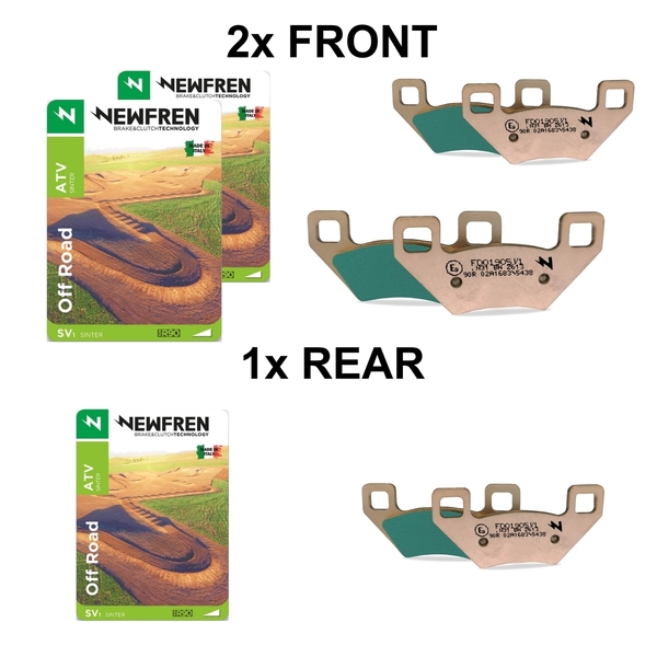 Newfren ATV Sintered Brake Pad Full Set for POLARIS 350L 4X4 1993