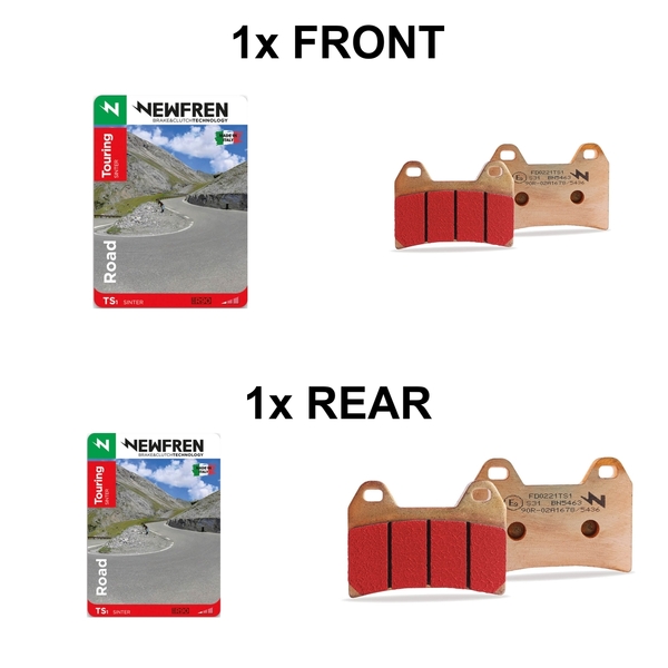 Newfren Sintered Brake Pad Full Set for KAWASAKI VN1500 DRIFTER FI 2001-2002