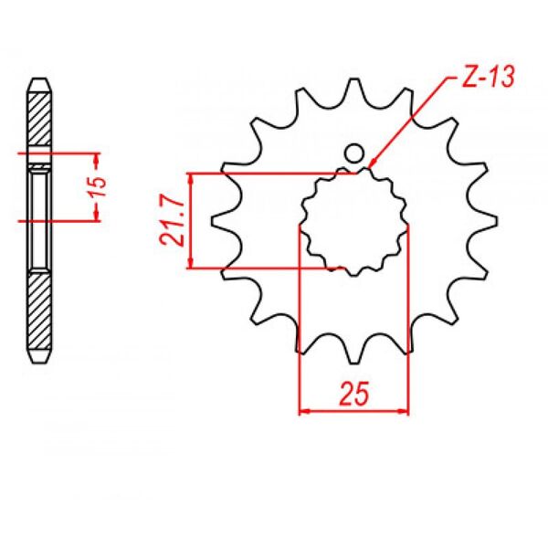 Supersprox Front Sprocket 14T 630 Pitch for Kawasaki GPZ750 Turbo 1983 to 1985