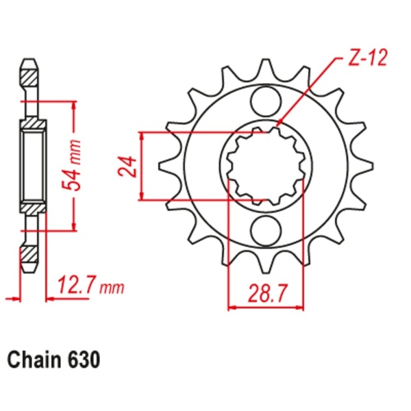 Supersprox Front Sprocket 14T 630 Pitch for Kawasaki Z1000 1981 to 1984