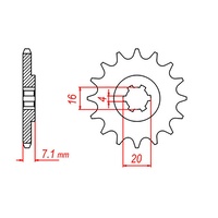 Standard Front Sprocket 14T for Suzuki TC90 1971-1974