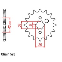 Optional Front Sprocket 15T for Yamaha YZ490 1982-1990